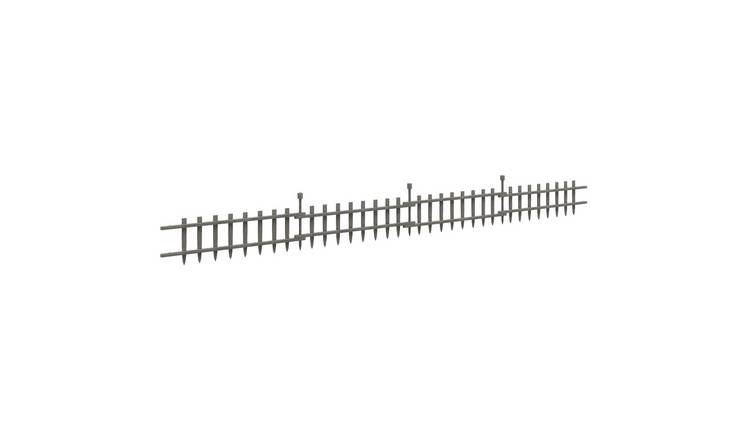 Outsunny Wooden 4 pcs Decorative Garden Fence - Grey