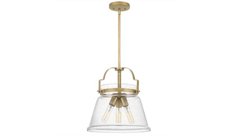 Elstead Quoizel 3 Arm Pendant Light - Weathered brass