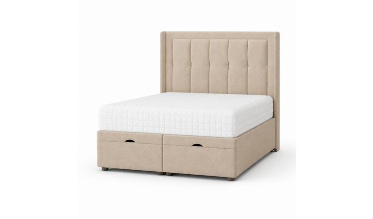 Comfy Deluxe Arlo   4ft Small Double  Ottoman End Lift  Bed Set - Linen Beige