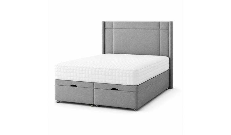 Comfy Deluxe Prince 4ft6 Double  Ottoman End Lift  Bed Set - Linen Silver