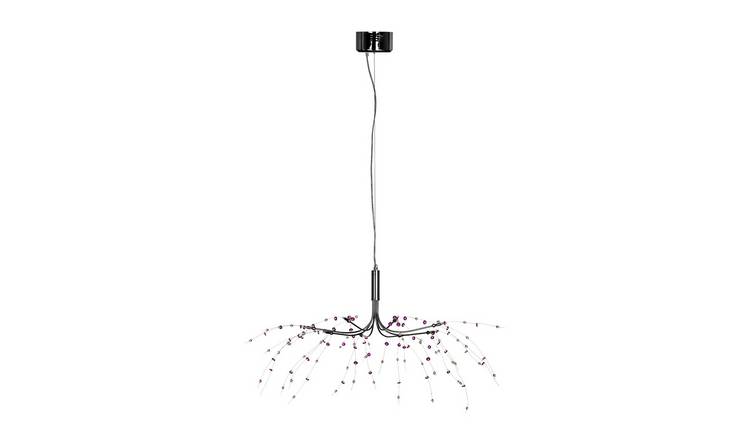 Orsina Xavia 8 Light Ceiling Light - Purple And Clear