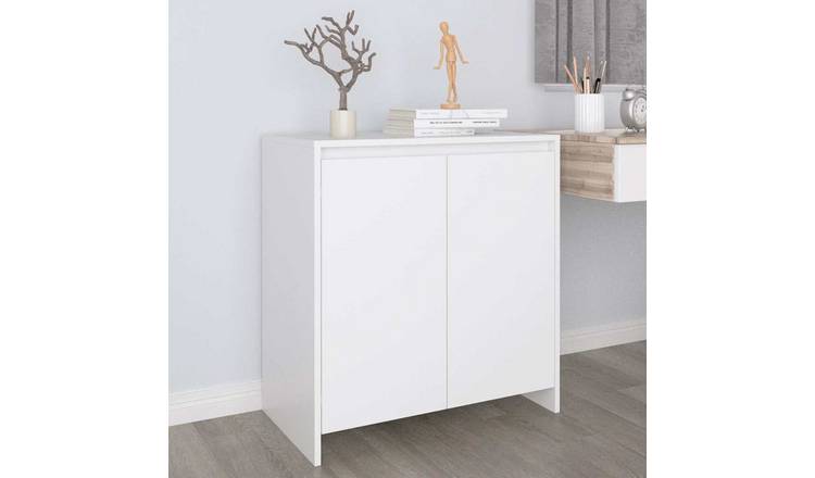 Walplus Engineered Wood 2 Door Sideboard - White - 70 x 41 x 75 cm