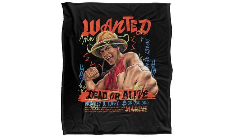 One Piece Wanted Dead Or Alive Scribble Blanket - 127cm x 152cm