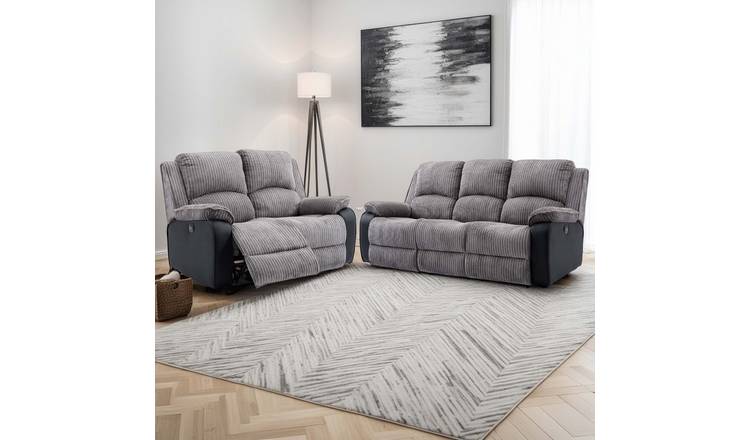 Furniture Online Postana Electric Recliner 2+3 Seater Sofa Set - Grey