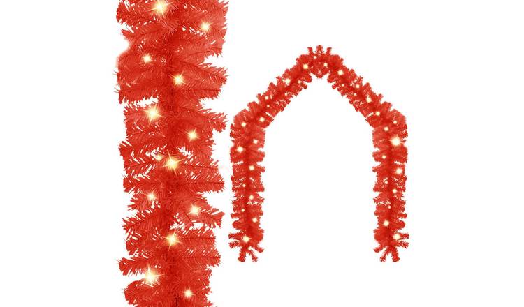 Walplus PVC Christmas Garland with LED Lights - Red - 1000 cm