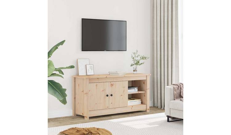 Walplus Solid Pine TV Cabinet - Brown - 103 x 36.5 x 52 cm
