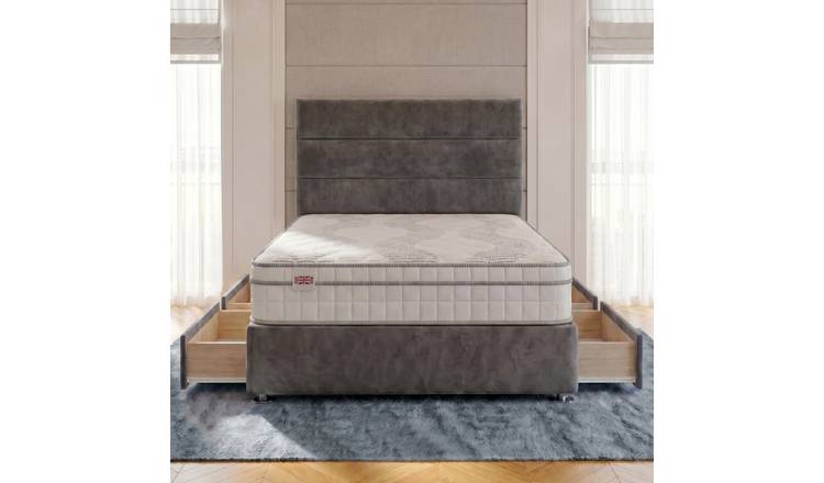 Somnior Regent Velvet Super King 4 Draw Pocket Mattress Divan Bed - Charcoal