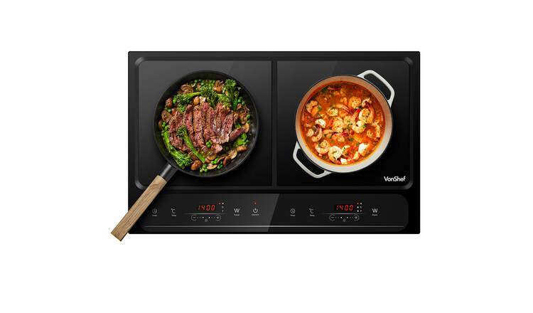 VonShef 2800W Double Induction Hob - Portable Dual Plate