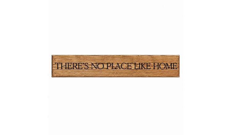 Peak Heritage Engraved Wooden Sign - L60cm - There's No Place Like Home