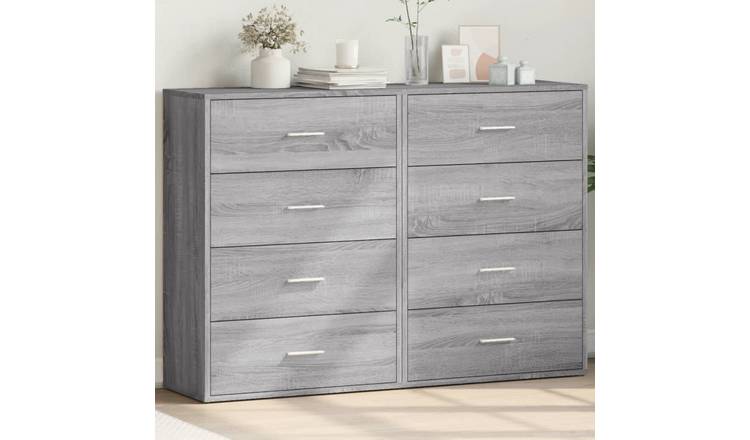 Walplus 2 Piece Sideboard Set Engineered Wood - Grey Sonoma - 60 x 31 x 84 cm