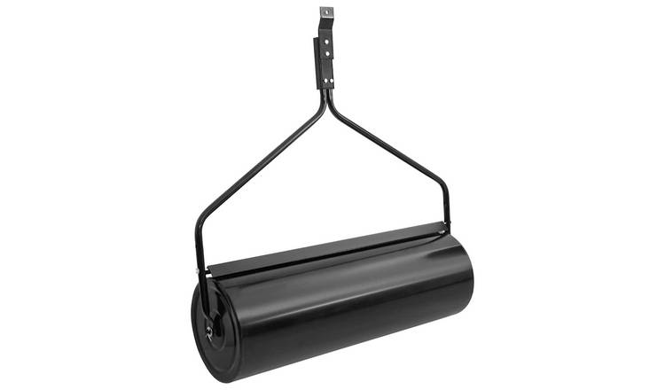 Walplus 63L Iron Garden Lawn Roller Push - Black - 30 x 90 cm