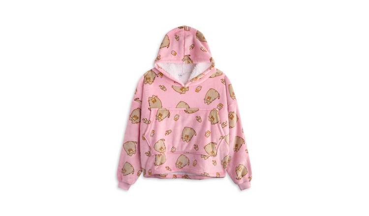Pusheen Food AOP Kids Girls Blanket Hoodie - Pink