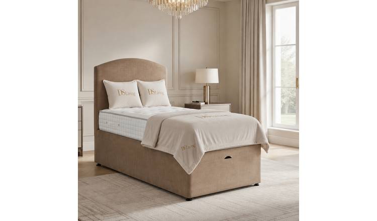DS Living Opulence Single Upholstered Ottoman Bed Frame - Mink