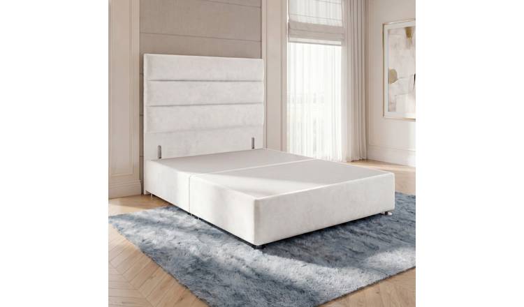 Somnior Regent Velvet Small Single Divan Bed 54" Headboard - White