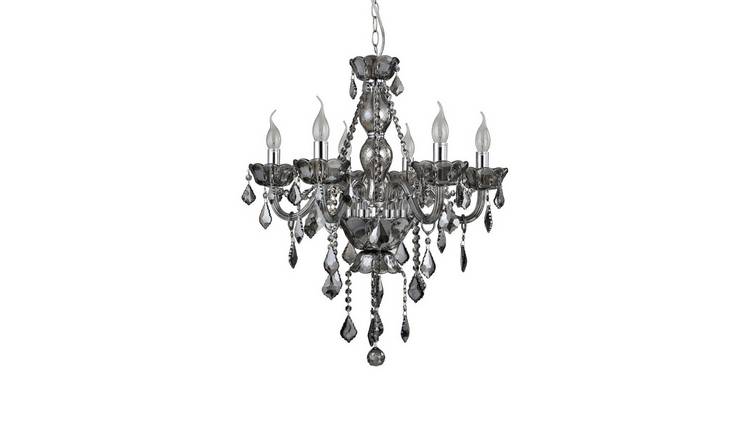 Orsina Morano 6-Bulb Crystal Glass Chandelier - Smoked