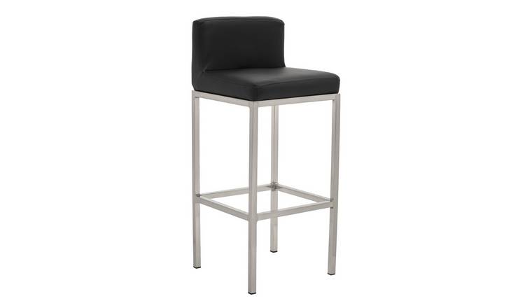 Orsina Baina Faux Leather Bar Chair – Black & Chrome