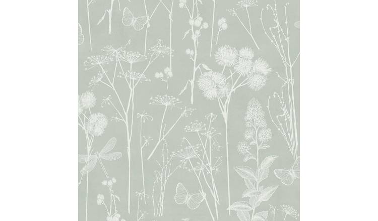 World Of Wallpaper Botanical Wallpaper - Sage Green