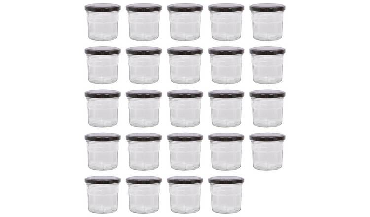 Argon Tableware Glass Jam Jars with Lids - Pack of 24