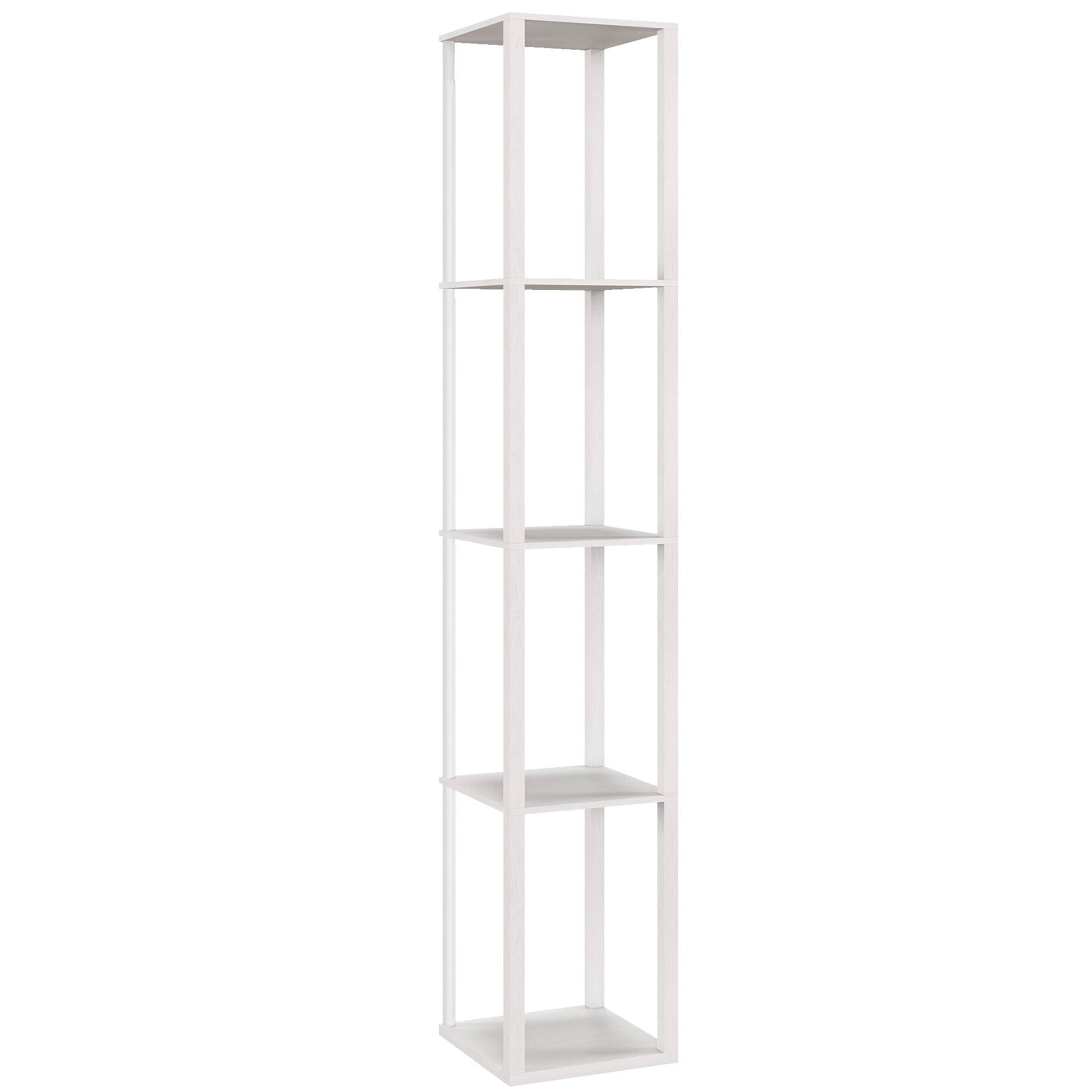 HOMCOM RGB LED Dimmable Shelf Floor Lamp - White - Image 2