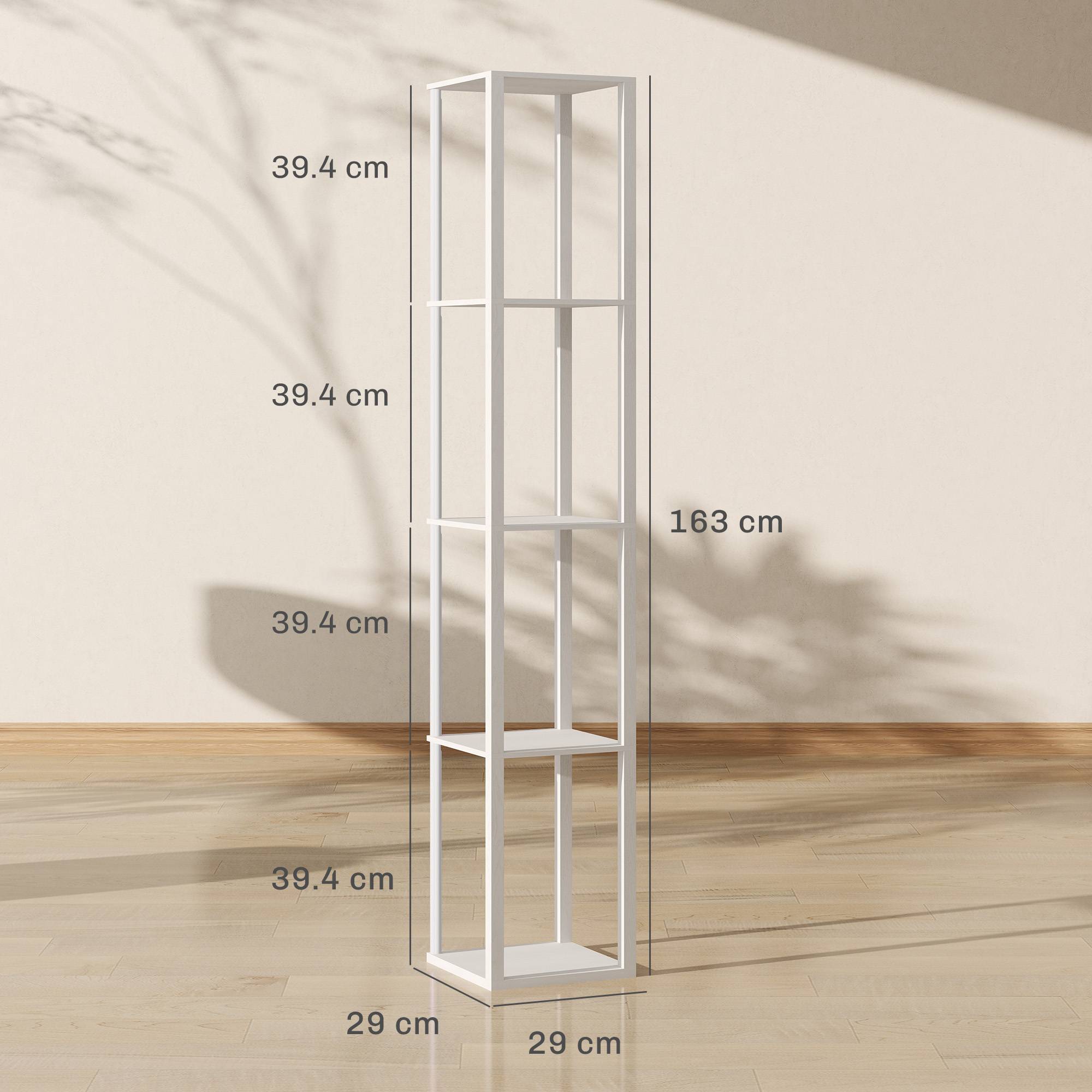 HOMCOM RGB LED Dimmable Shelf Floor Lamp - White - Image 3