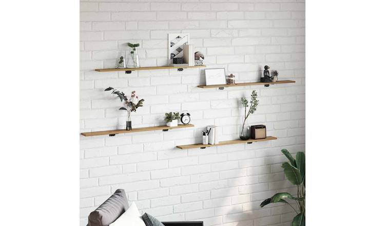 Walplus 3 Tier Engineered Wood Bookshelf 3 Shelf - Brown - 100 x 10 x 1.5 cm