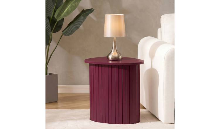 OHS Madison Ribbed Side Table - Dark Berry
