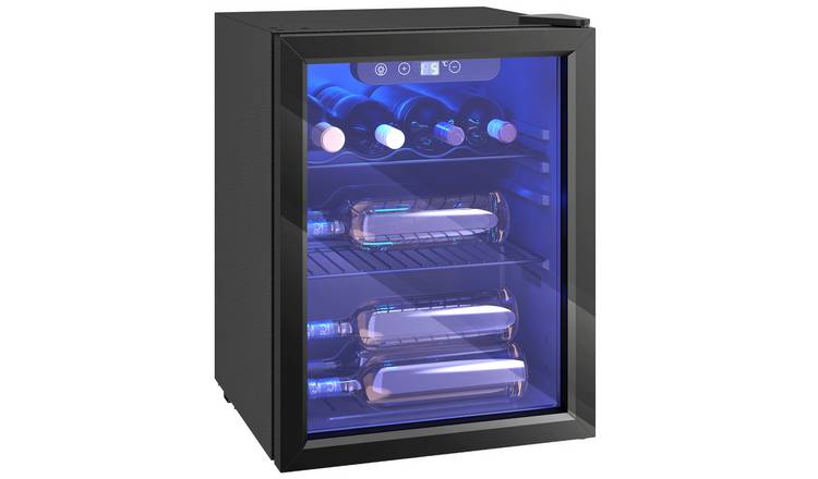 HOMCOM 48 Litre Table Top Wine Cooler with Glass Door and LED Light