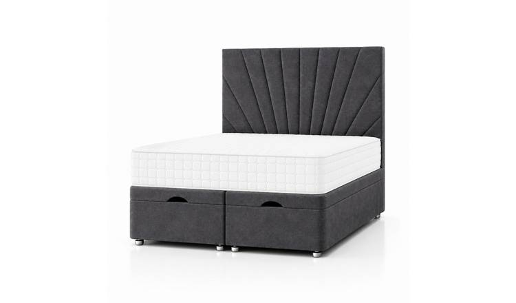 Comfy Deluxe  Aspen   3ft Single  End Lift Ottoman Bed Set - Charcoal