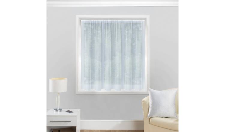 Tyrone Textiles Albany Plain Pre-Cut Net Panel - 200 x 91cm - White