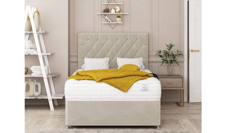 Bed Choices Windsor Double 2 Drawer 26" Headboard Divan Bed Set - Cream