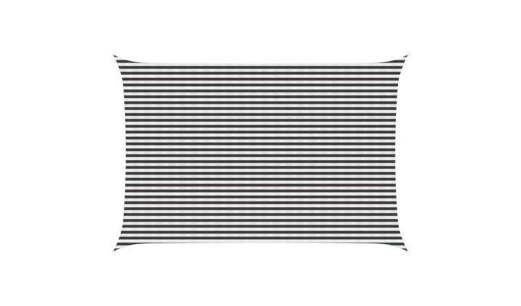 Walplus Rectangular HDPE Sun Shade Sail - Anthracite and White - 400 x 700 cm