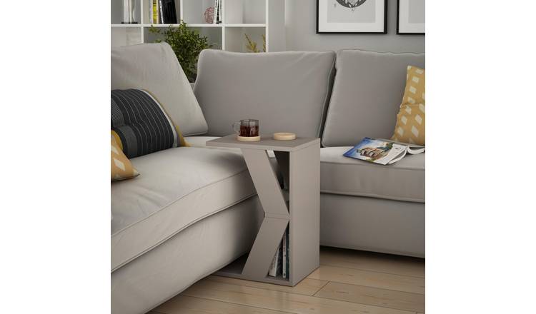 Decortie Naze Melamine Particleboard C-Shape Side Table - Mocha