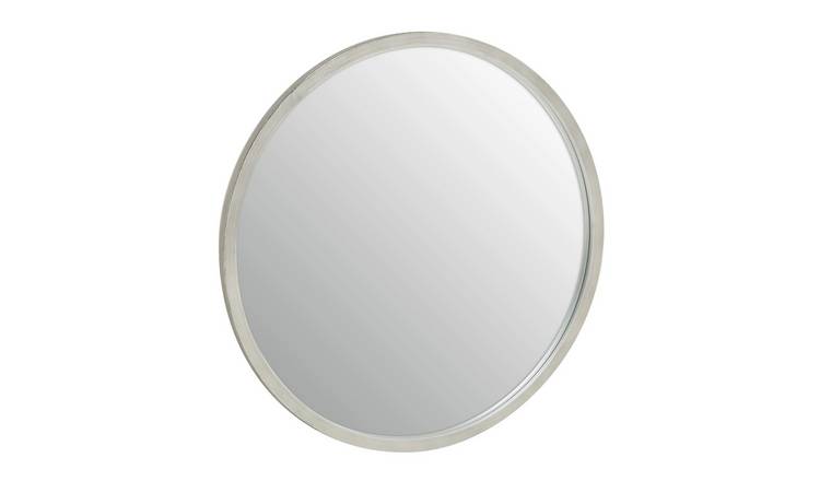 Orsina Saska Small Antique Round Wall Mirror – Silver