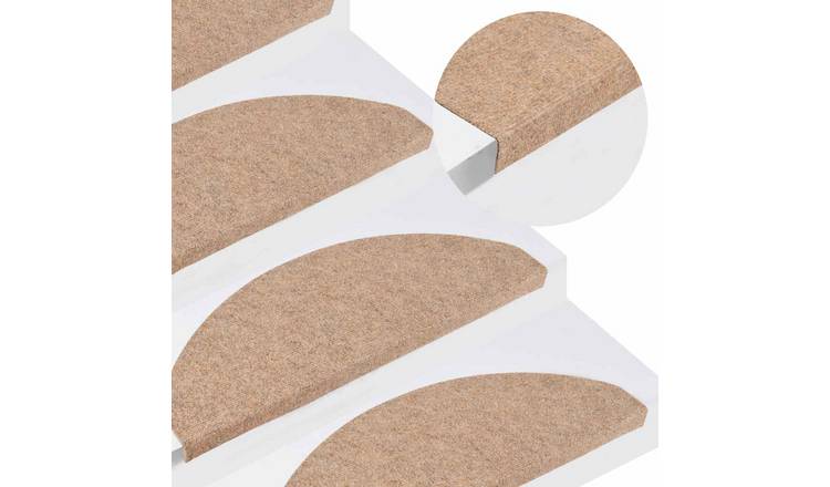 Walplus Pack of 30 Needle-Punched Stair Mats - Beige - 65 x 22.5 cm