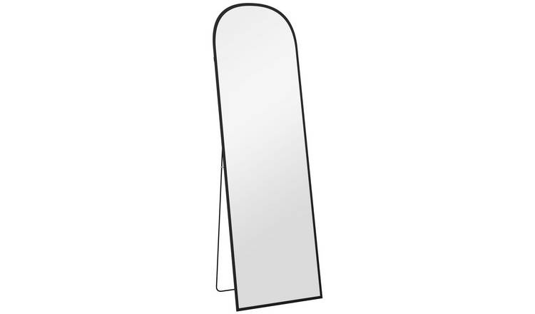 HOMCOM Hanging or Leaning Arched Full Length Mirror - Black