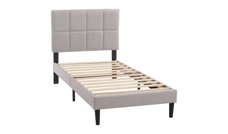 Vida Designs Velmora Single Linen Fabric Bed - Beige
