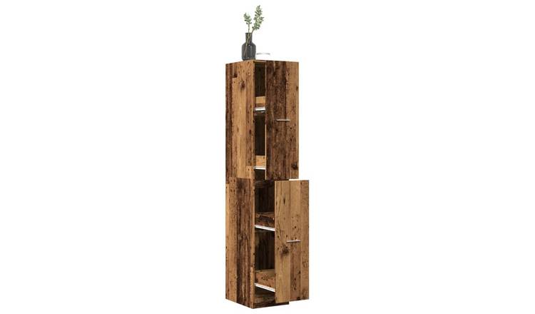 Walplus Engineered Wood Cabinet - Dark Wood - 30 x 41 x 174.5 cm