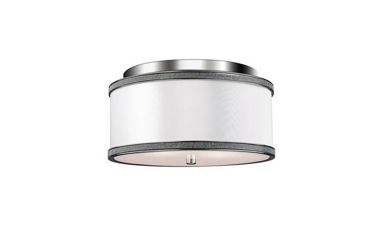 Elstead Pave Flush Ceiling Light - Polished Nickel
