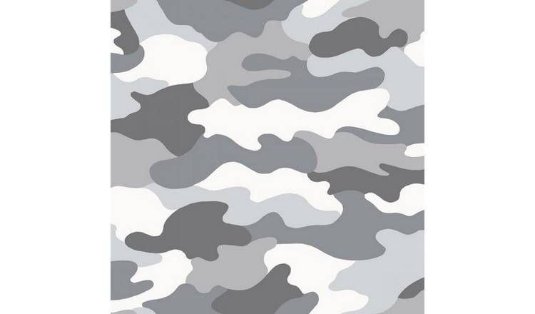 World Of Wallpaper Camouflage Wallpaper - Grey