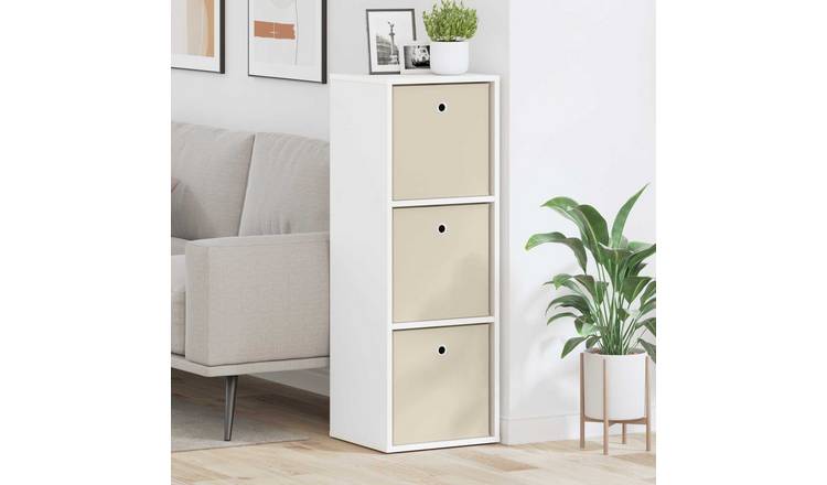 Walplus Sideboard with Drawers - White - 35 x 32 x 99.5 cm