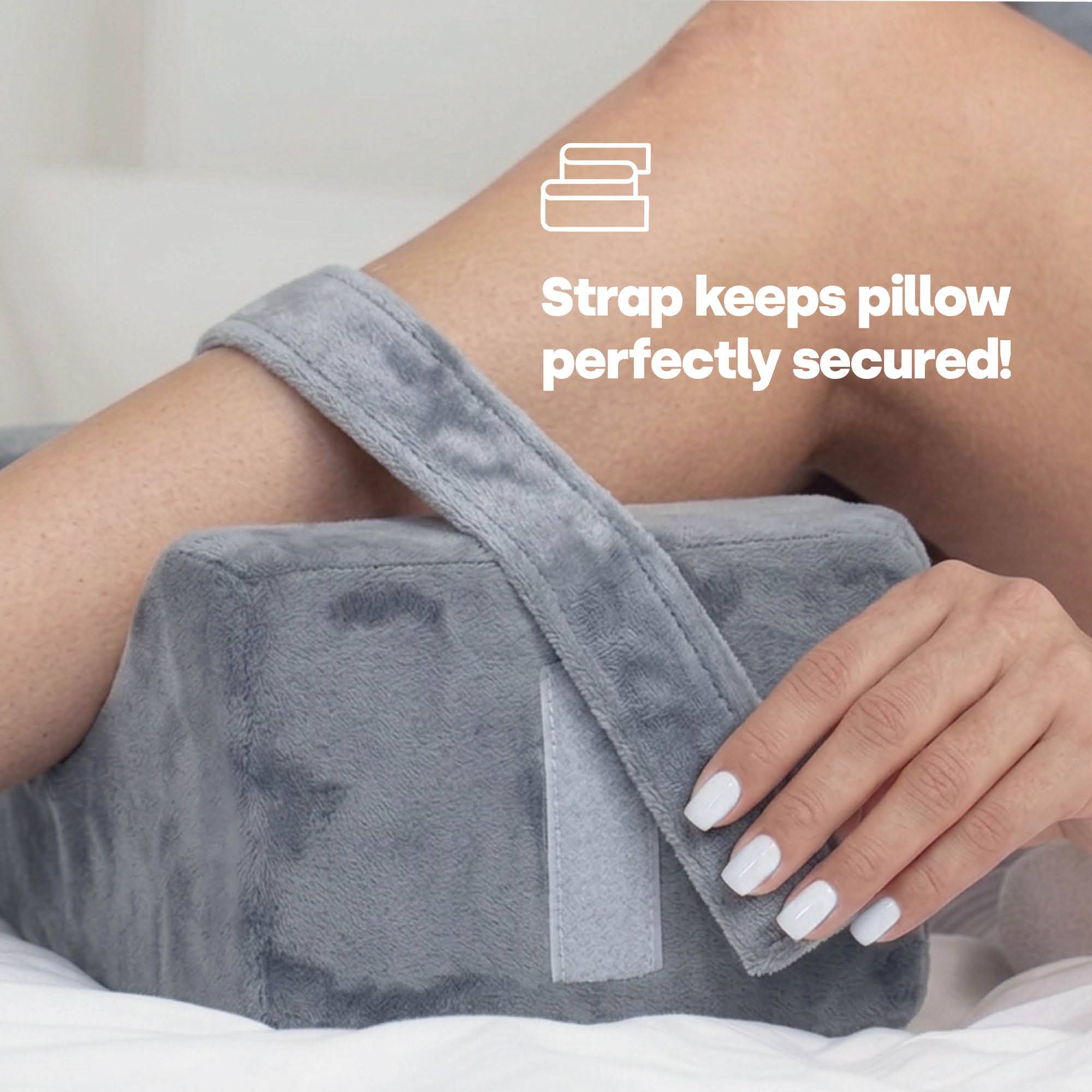 LIVIVO Ergonomic Fleece Knee Support Leg Pillow - Grey - Image 3