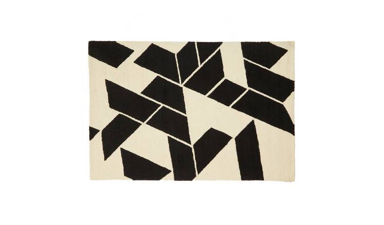 Orsina Black and White Bosie Milana Geometric Rug - 120 x 180cm