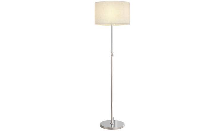 HOMCOM Remote Dimmable Linen Floor Lamp - Silver