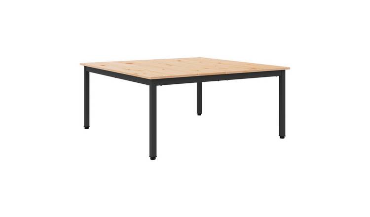 Walplus Solid Pine Wood Coffee Table - Natural - 100 x 100 x 45 cm