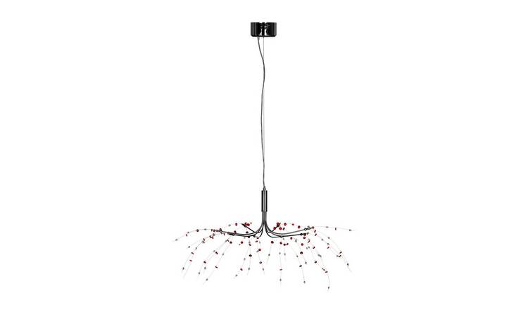 Orsina Xavia 8 Light Ceiling Light - Red And Clear