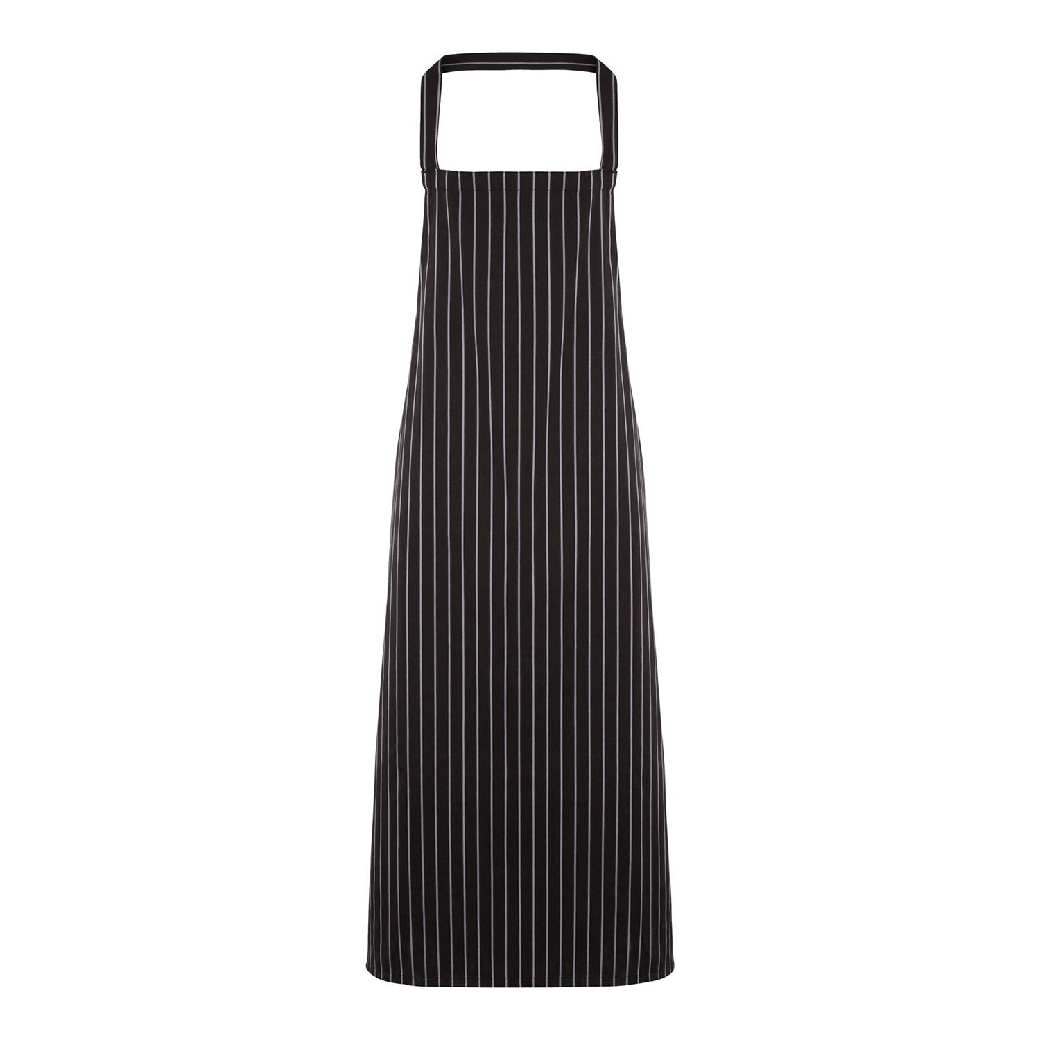 Premier Striped Woven Full Apron - Black & Grey - Image 1