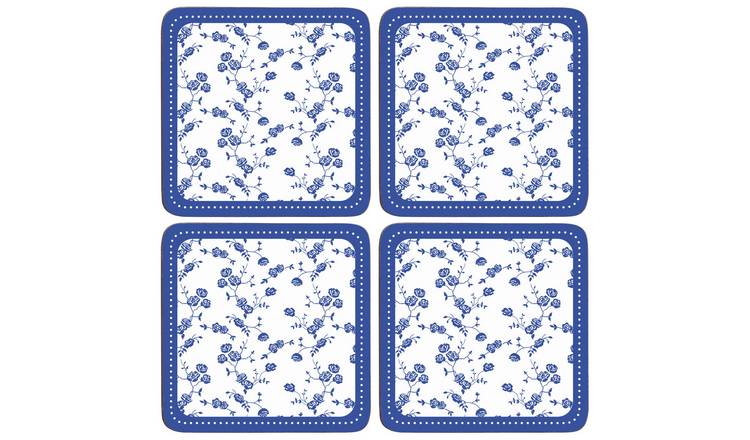 Orsina Set Of 4 Cork Coasters - Blue