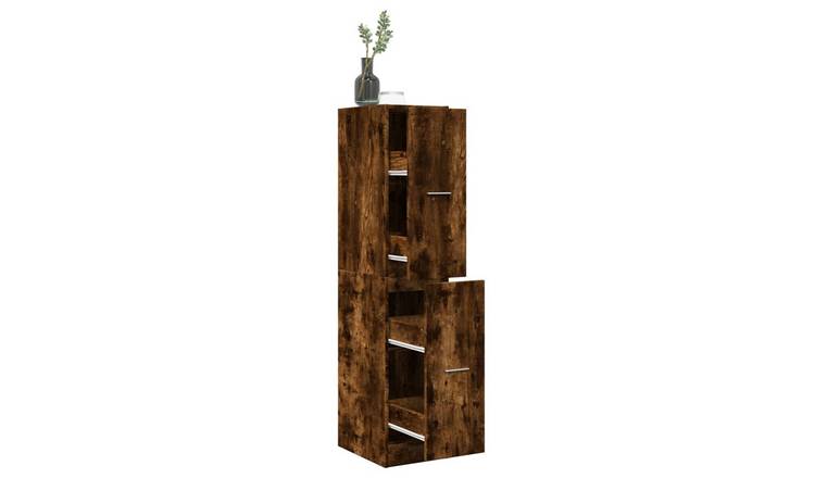 Walplus Engineered Wood Cabinet - Dark Oak - 30 x 41 x 144.5 cm