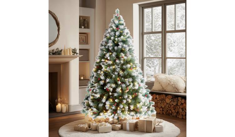 VeryMerry Claudia Pre-Lit Christmas Tree with Warm White LEDs - 7FT