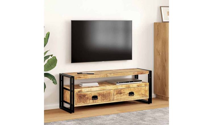 Walplus Solid Mango TV Cabinet - Brown - 120 x 35 x 45 cm